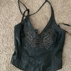 Harley Davidson Leather Halter Top